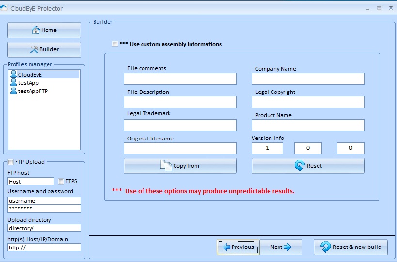 CloudEyE Windows application manifest settings